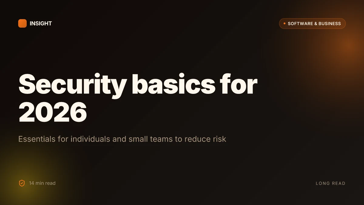 How to harden your personal and small business security in 2026