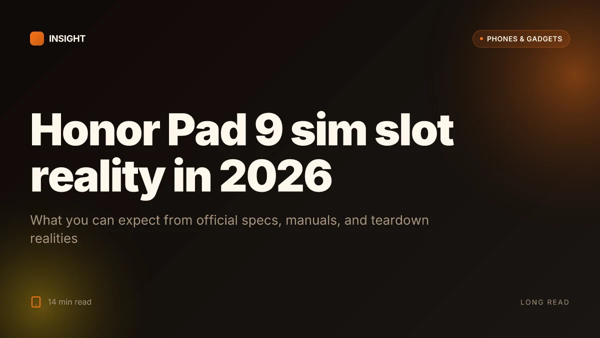 How the Honor Pad 9 handles a SIM slot in 2026