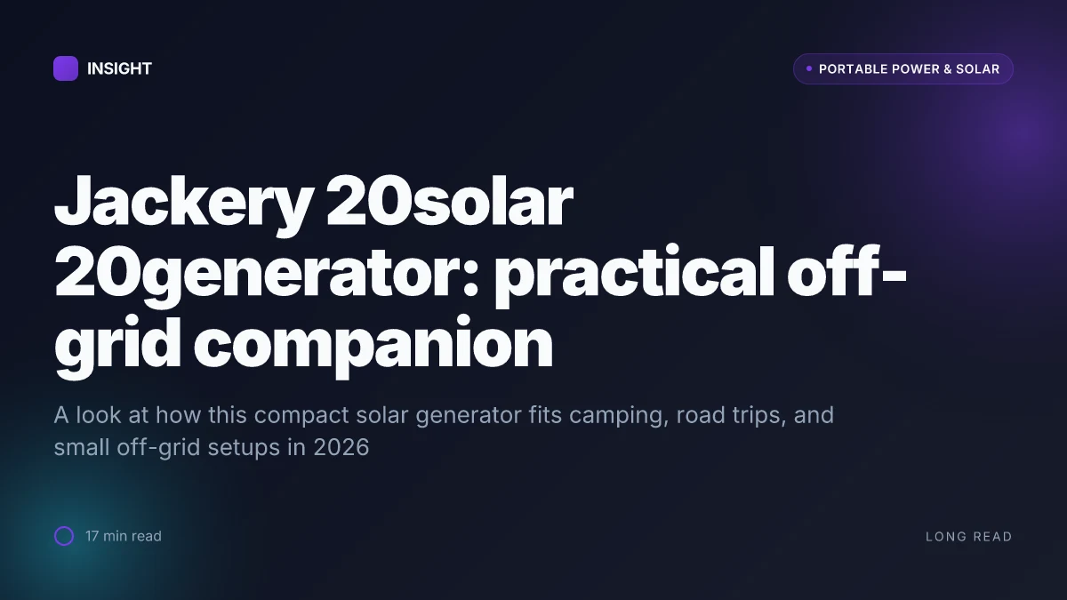 What makes the Jackery 20solar 20generator a practical off-grid companion in 2026