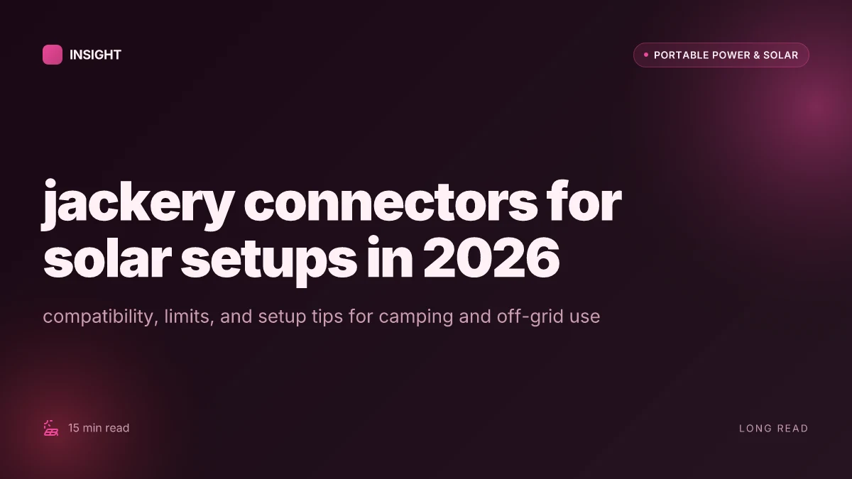What makes the jackery connector work for solar setups in 2026