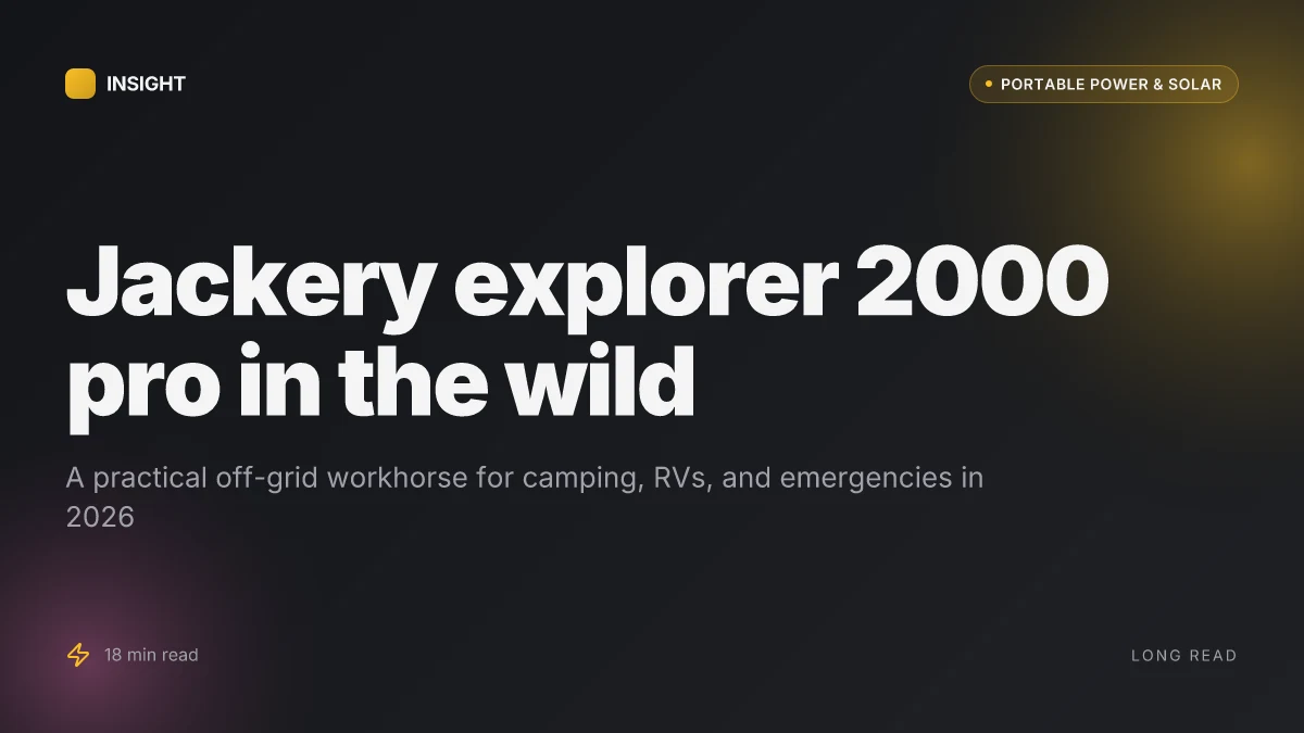 What makes the Jackery Explorer 2000 Pro a true off‑grid workhorse in 2026