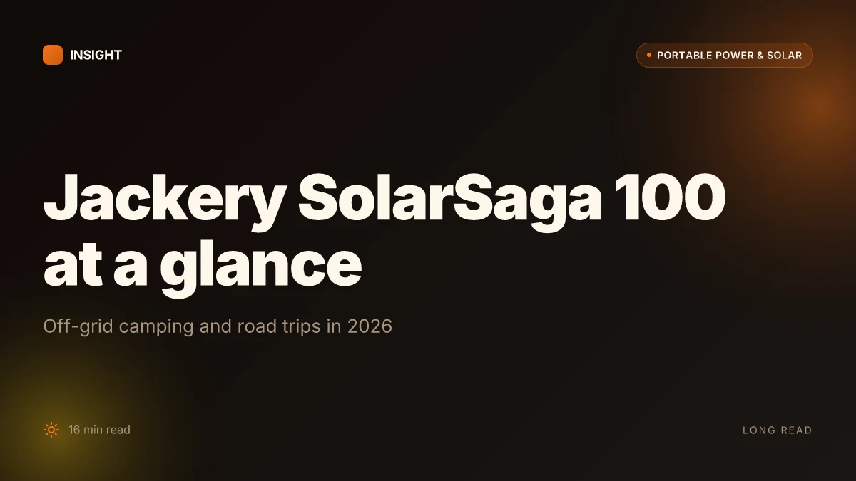 What makes the Jackery SolarSaga 100 a good fit for off-grid adventures in 2026