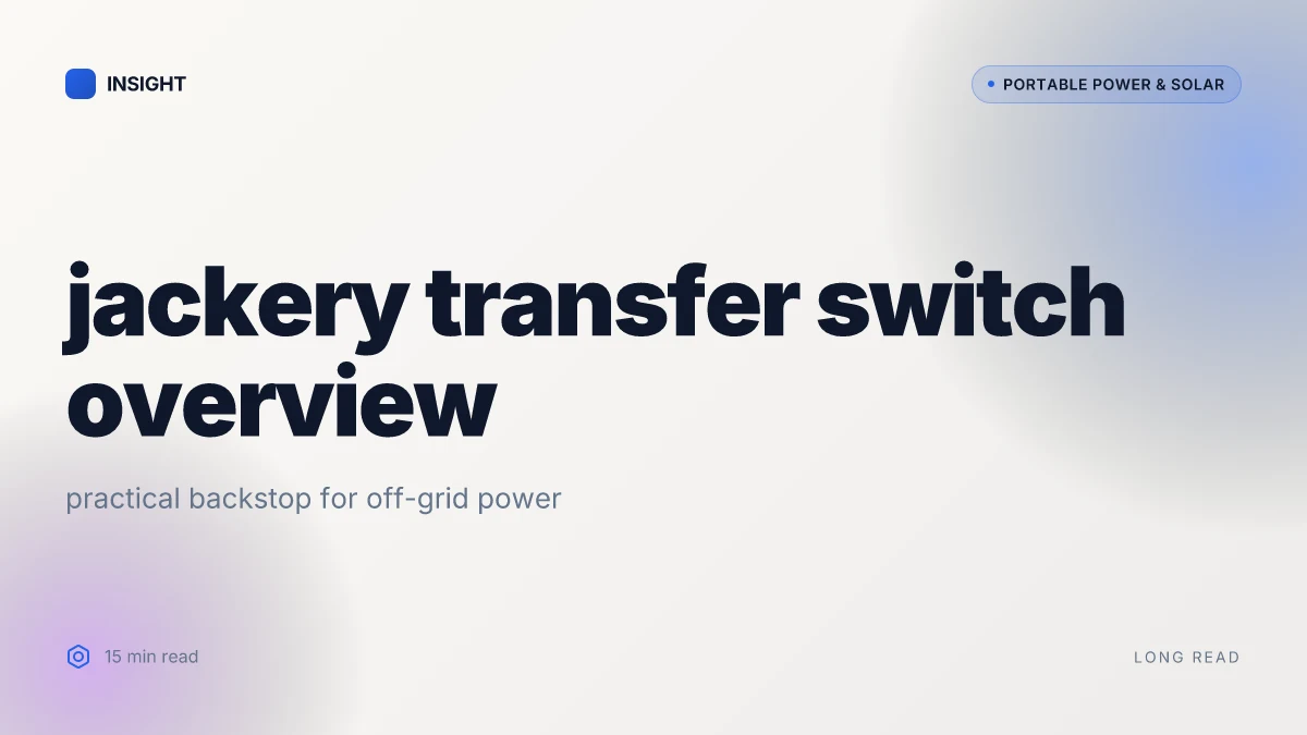 What makes the jackery transfer switch a practical backstop for off-grid power