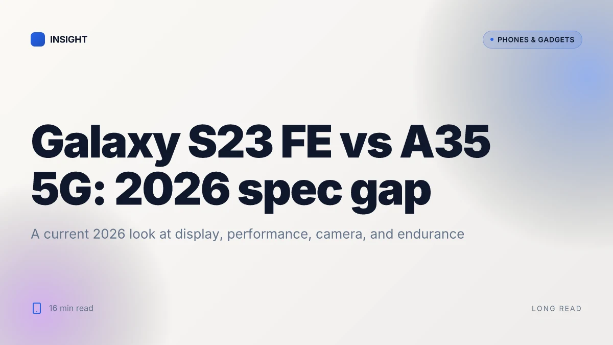 What is the Galaxy S23 FE vs Galaxy A35 5G specs gap in 2026