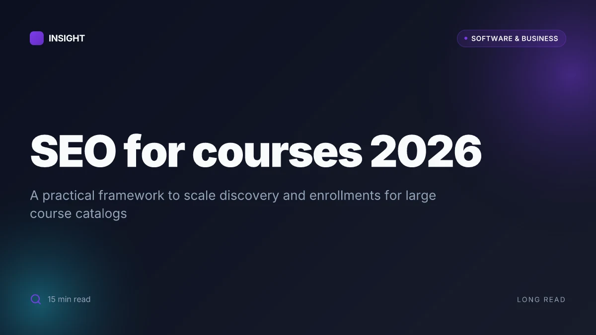 How to build an SEO for courses strategy that scales in 2026