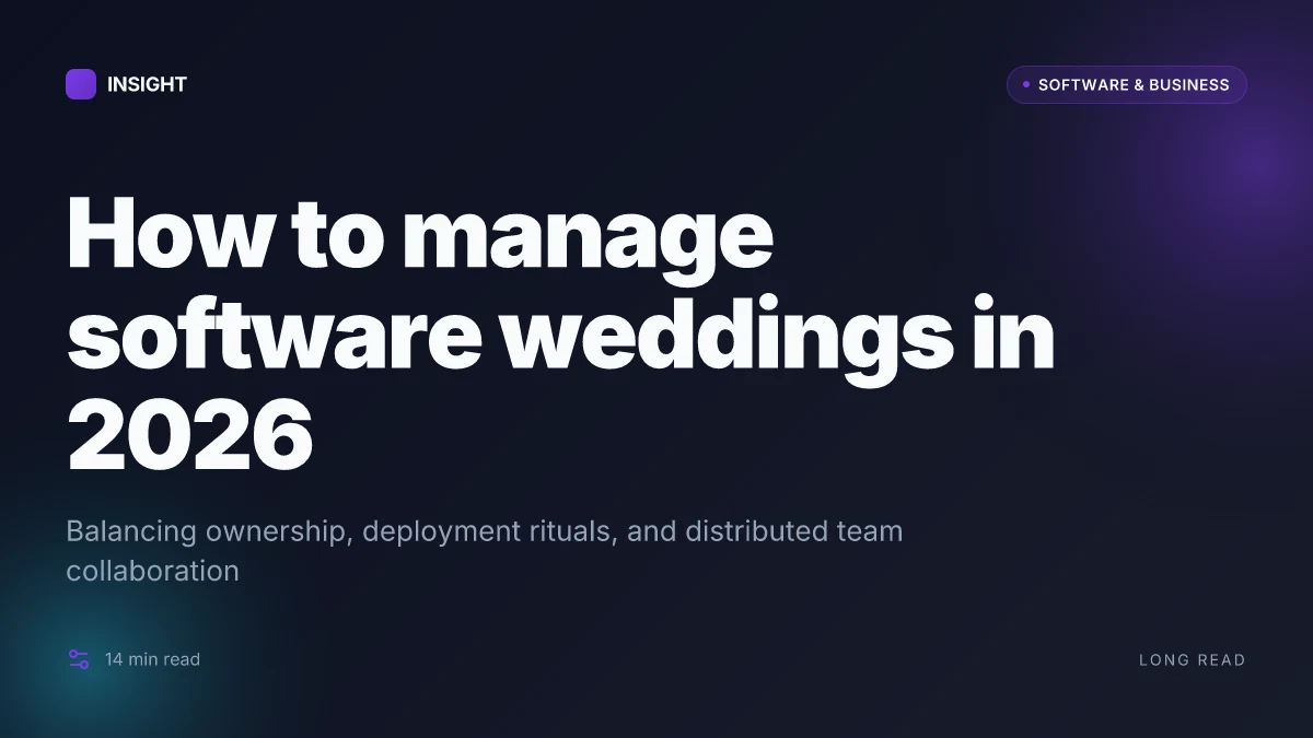 How to manage software weddings: balancing code ownership, deployment rituals, and distributed team collaboration
